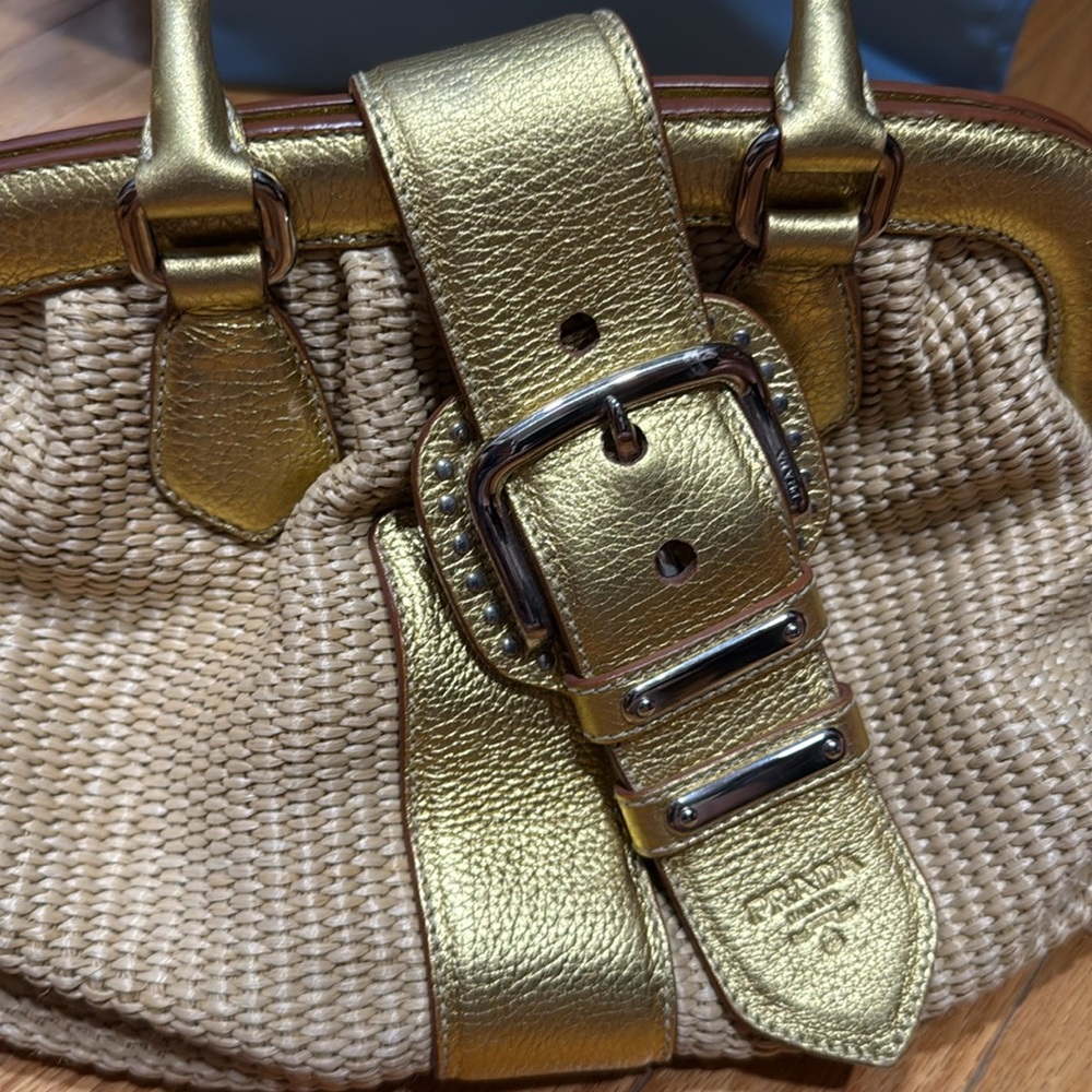 Prada Paglia Straw Shoulder bag Metallic gold - Picture 8 of 8